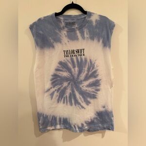Taylor Swift The Eras Tour Blue and White Tie-Dye Muscle Tank Top - NWT